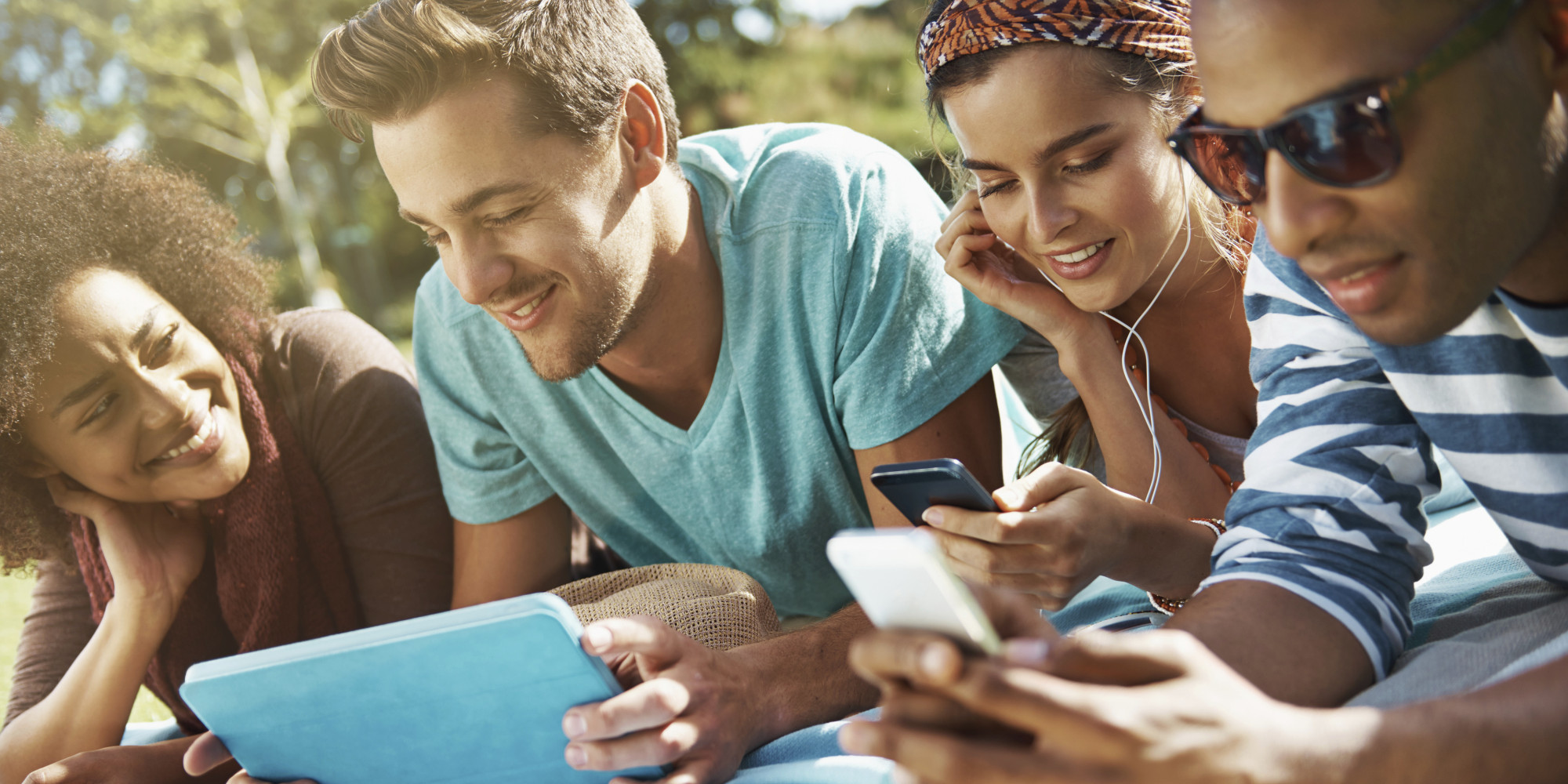 People with their devices